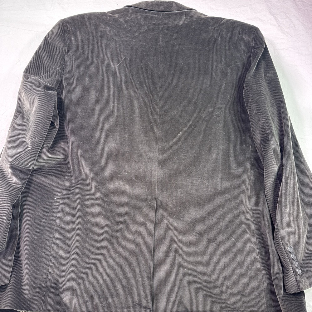Saddlebred Sport Coat Mens 54L Dark, Gray Corduroy Cotton 2 Button Blazer Academ - Picture 6 of 10